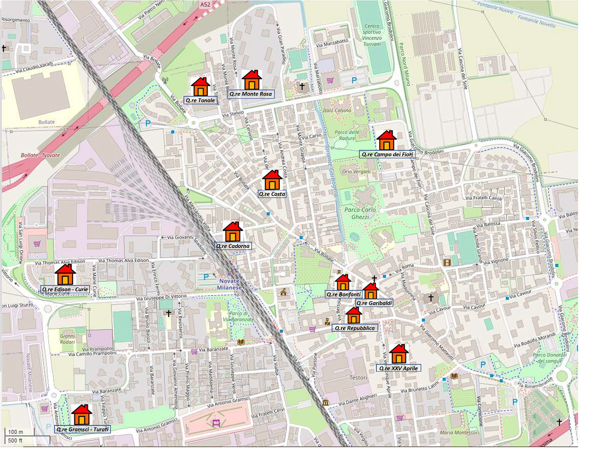 Mappa dei quartieri